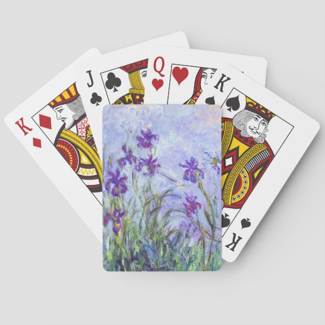Claude Monet - Lilac Irises / Iris Mauves Poker Cards (Back)