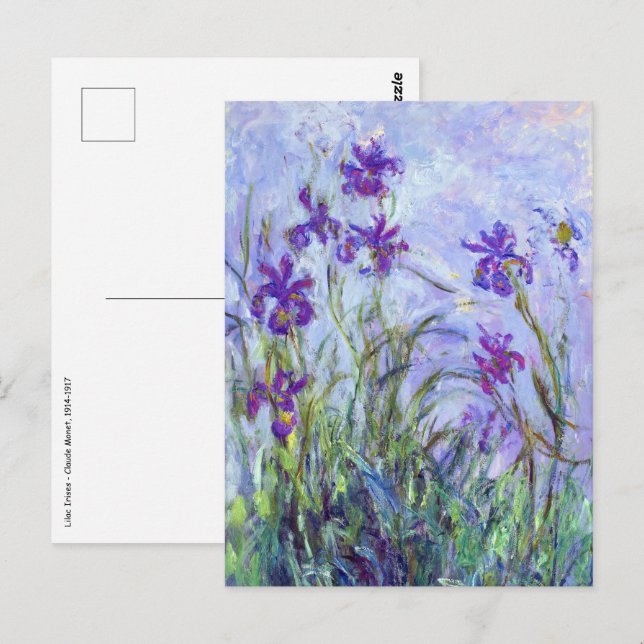 Claude Monet - Lilac Irises / Iris Mauves Postcard (Front/Back)