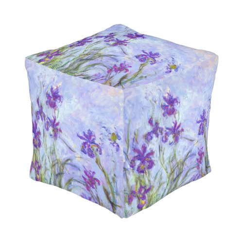 Claude Monet _ Lilac Irises  Iris Mauves Pouf