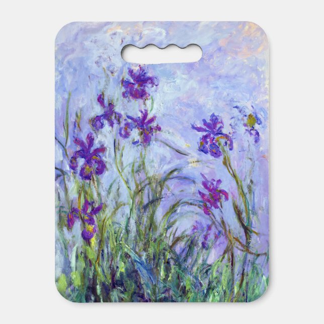 Claude Monet - Lilac Irises / Iris Mauves Seat Cushion (Front Vertical)