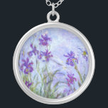 Claude Monet - Lilac Irises / Iris Mauves Silver Plated Necklace<br><div class="desc">Lilac Irises / Iris Mauves - Claude Monet,  1914-1917</div>