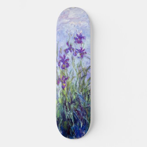 Claude Monet _ Lilac Irises  Iris Mauves Skateboard