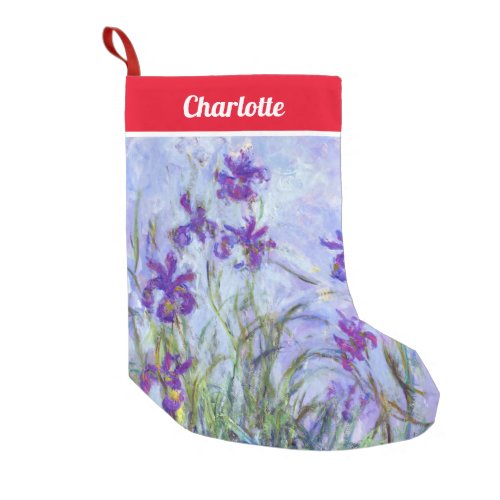 Claude Monet _ Lilac Irises  Iris Mauves Small Christmas Stocking