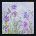 Claude Monet - Lilac Irises / Iris Mauves Stone Coaster<br><div class="desc">Lilac Irises / Iris Mauves - Claude Monet,  1914-1917</div>