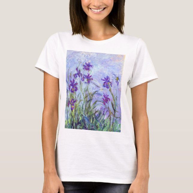Claude Monet - Lilac Irises / Iris Mauves T-Shirt (Front)