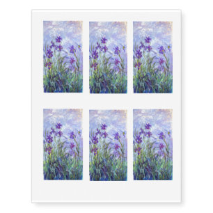 Claude Monet - Lilac Irises / Iris Mauves Temporary Tattoos