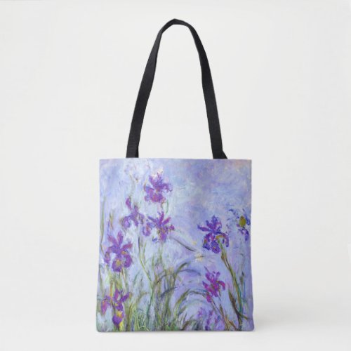 Claude Monet _ Lilac Irises  Iris Mauves Tote Bag