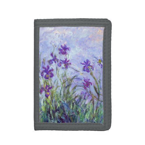 Claude Monet _ Lilac Irises  Iris Mauves Trifold Wallet