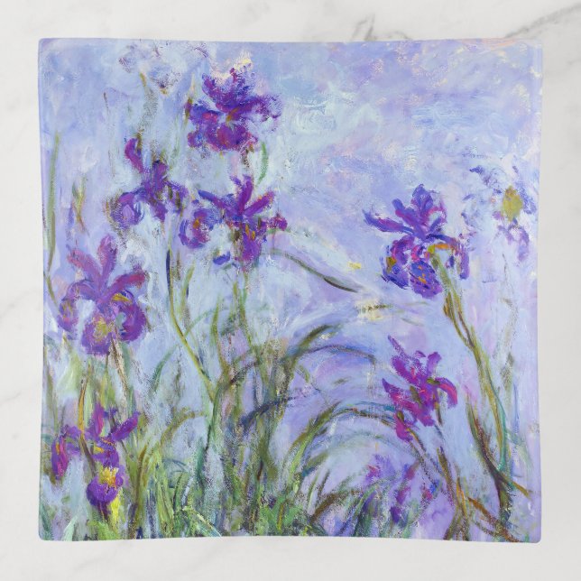 Claude Monet - Lilac Irises / Iris Mauves Trinket Tray (Front)