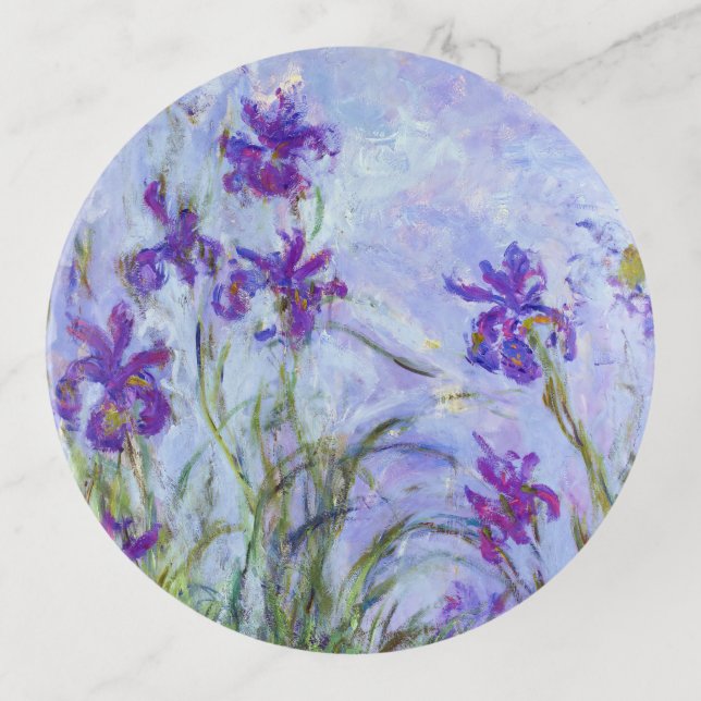 Claude Monet - Lilac Irises / Iris Mauves Trinket Tray (Front)