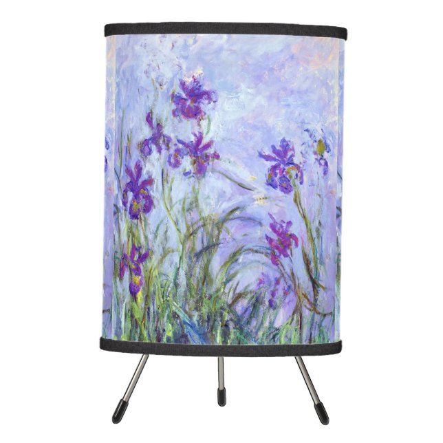 Claude Monet - Lilac Irises / Iris Mauves Tripod Lamp (Front)