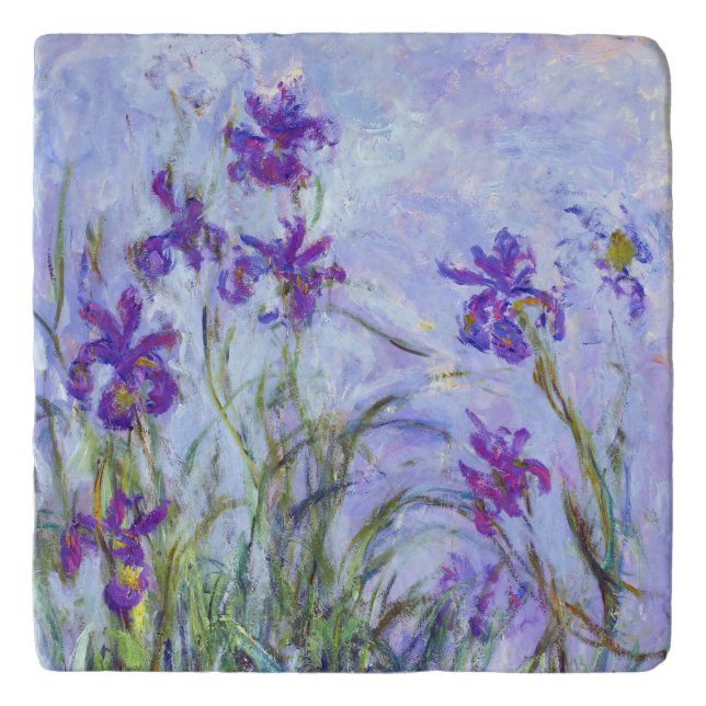 Claude Monet - Lilac Irises / Iris Mauves Trivet (Front)
