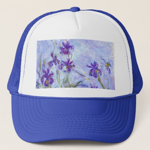 Claude Monet _ Lilac Irises  Iris Mauves Trucker Hat