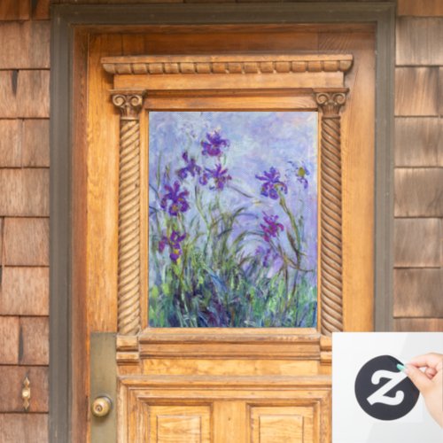 Claude Monet _ Lilac Irises  Iris Mauves Window Cling