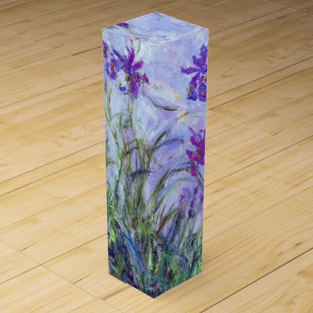 Claude Monet - Lilac Irises / Iris Mauves Wine Box (Front)