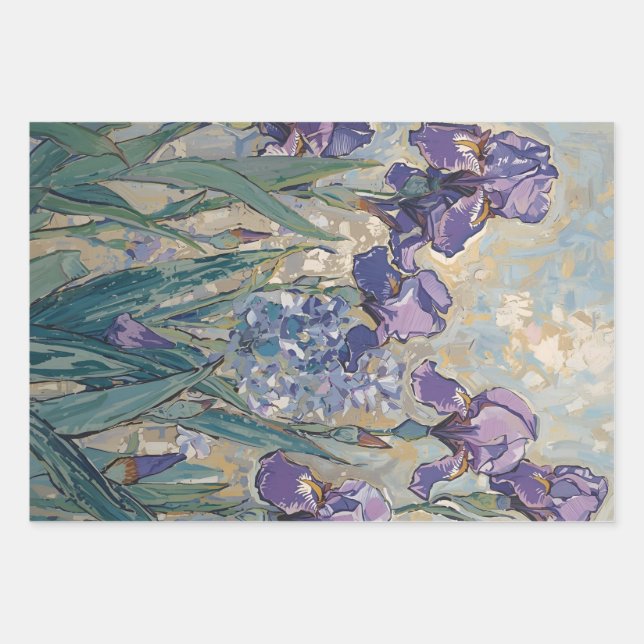 Claude Monet - Lilac Irises / Iris Mauves Wrapping Paper Sheets (Front)