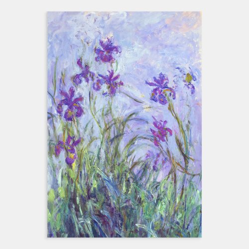 Claude Monet _ Lilac Irises  Iris Mauves Wrapping Paper Sheets