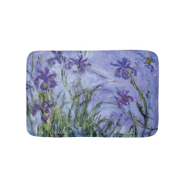 Claude Monet - Lilac Irises Mauves 1917 Bath Mat (Front)