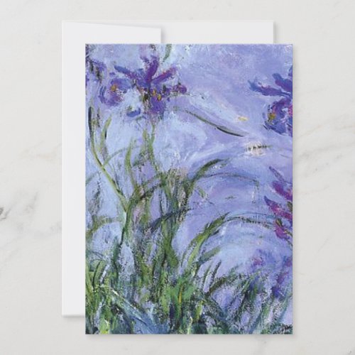 Claude Monet _ Lilac Irises Mauves 1917 Invitation