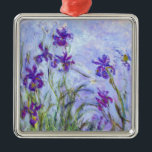 Claude Monet - Lilac Irises Metal Ornament<br><div class="desc">Lilac Irises / Iris Mauves - Claude Monet,  1914-1917</div>