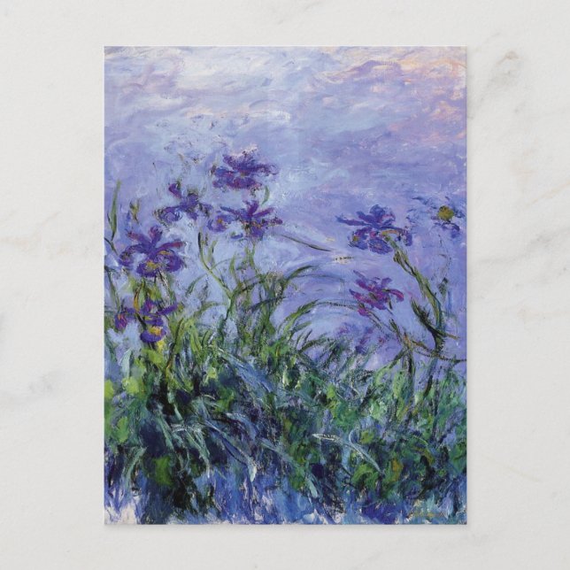 Claude Monet Lilac Irises Postcard (Front)