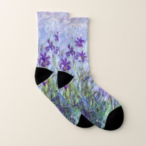 Claude Monet _ Lilac Irises Socks