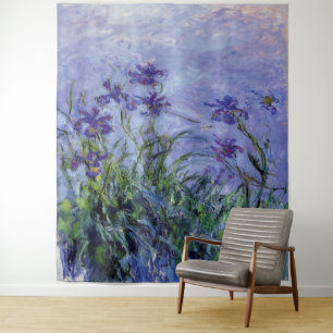Claude Monet Lilac Irises Tapestry