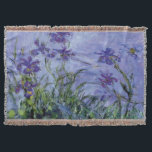 Claude Monet Lilac Irises  Throw Blanket<br><div class="desc">Lilac Irises. Painted by Claude Monet circa 1914-17. 

This image is in the public domain.</div>