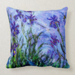 Claude Monet-Lilac Irises Throw Pillow<br><div class="desc">Lilac Irises made in 1914-1917,  is one of Claude Monet’s most famous paintings.A lovely throw pillow with varieties of green, blue and purple for fans of Impressionism.</div>