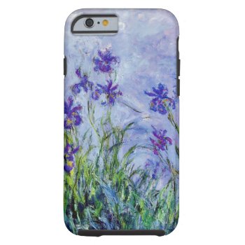 Claude Monet Lilac Irises Vintage Floral Blue Tough Iphone 6 Case by lazyrivergreetings at Zazzle
