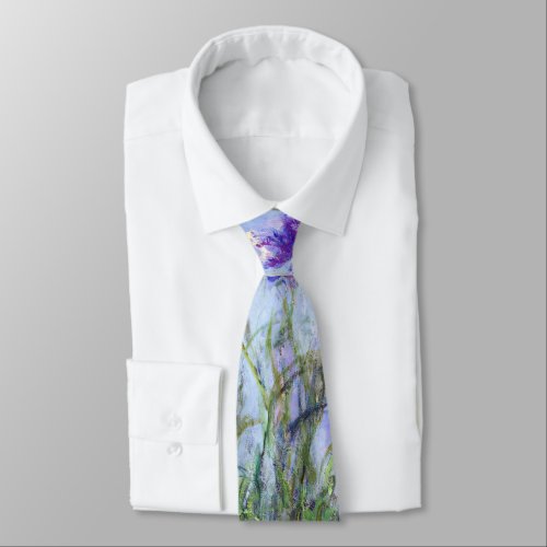 Claude Monet _ Lilac Irish v Iris Mauves Neck Tie