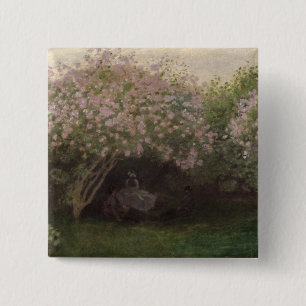 Claude Monet Lilacs, Grey Weather, 1872 Pinback Button