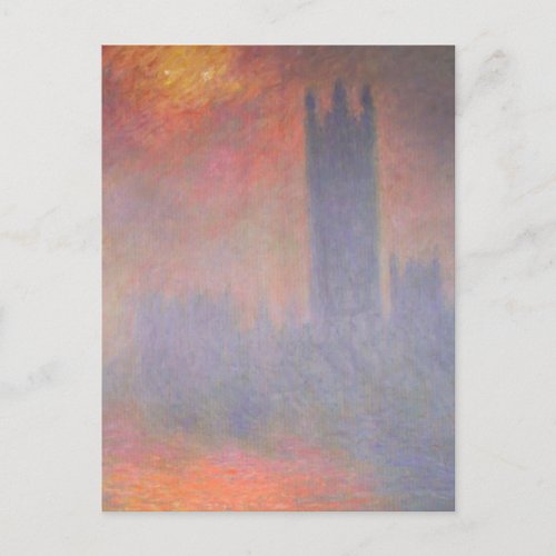 Claude Monet London Houses of Parliament UK Postcard