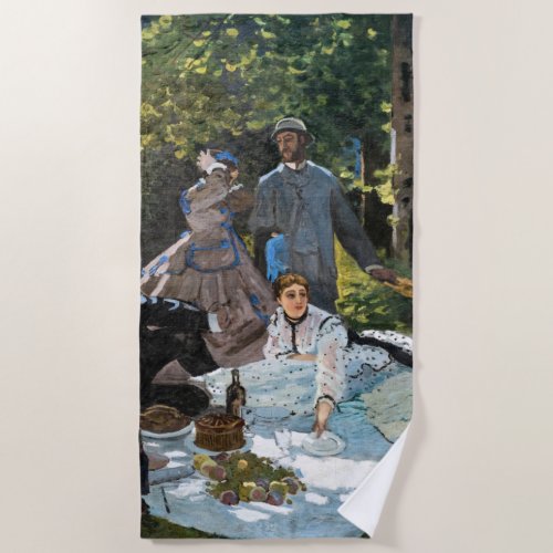 Claude Monet _ Luncheon on the Grass Right Panel Beach Towel