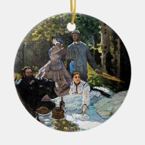 Claude Monet _ Luncheon on the Grass Right Panel Ceramic Ornament