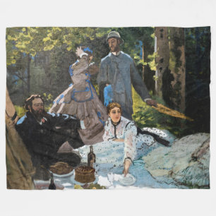 Claude Monet - Luncheon on the Grass, Right Panel Fleece Blanket