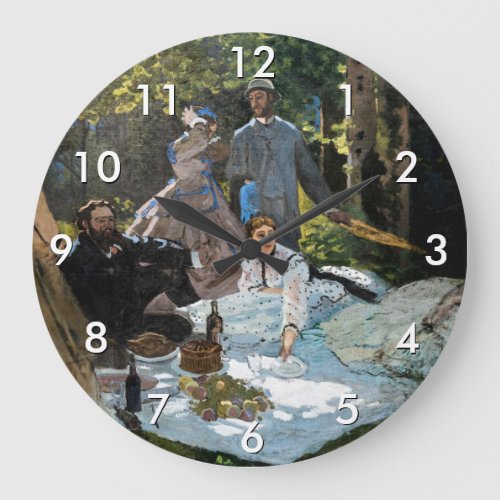 Claude Monet _ Luncheon on the Grass Right Panel Large Clock