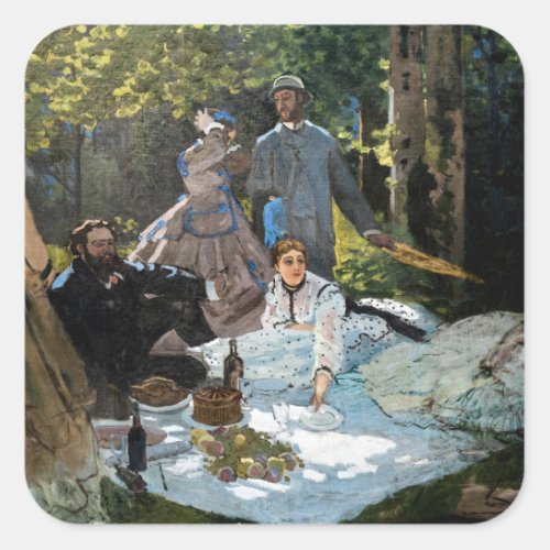 Claude Monet _ Luncheon on the Grass Right Panel Square Sticker