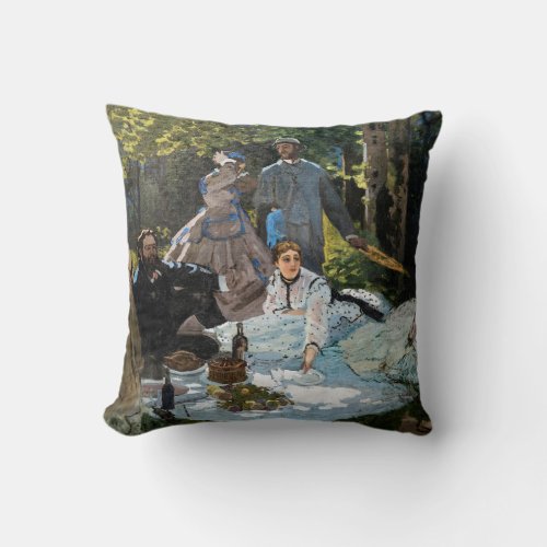 Claude Monet _ Luncheon on the Grass Right Panel Throw Pillow