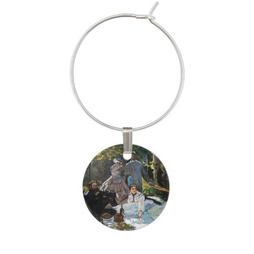 Claude Monet _ Luncheon on the Grass Right Panel Wine Charm