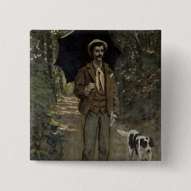 Claude Monet | Man with an Umbrella, c.1868-69 Pinback Button (Front)