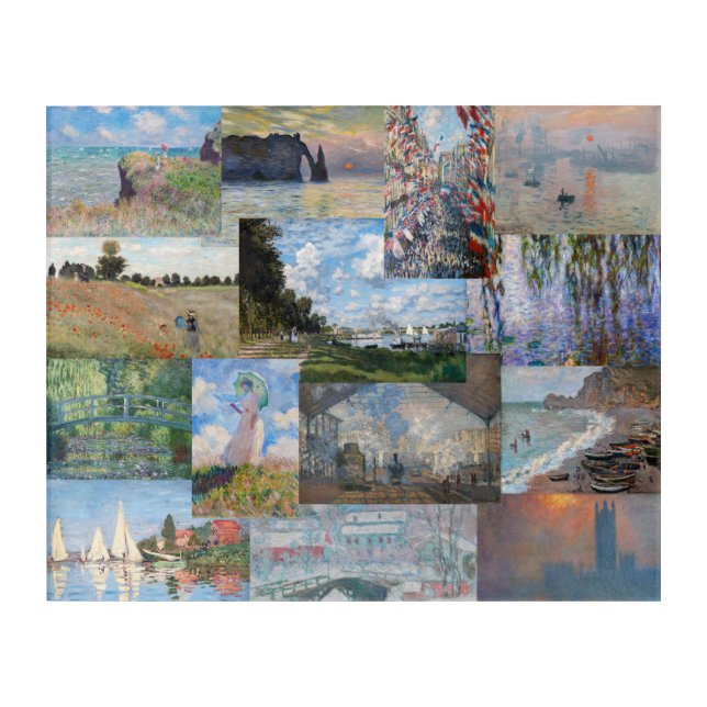 Claude Monet - Masterpieces Patchwork Acrylic Print (Front)