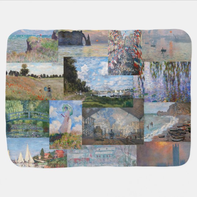 Claude Monet - Masterpieces Patchwork Baby Blanket (Horizontal)