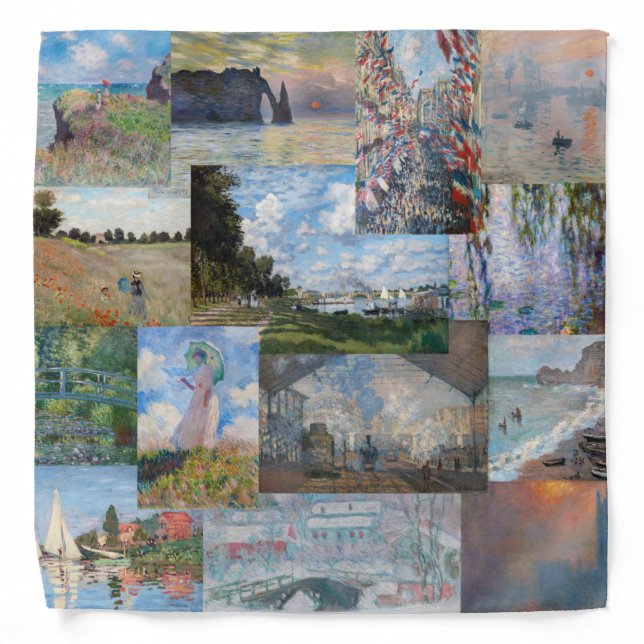 Claude Monet - Masterpieces Patchwork  Bandana (Front)