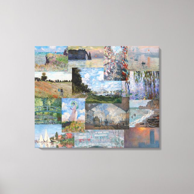 Claude Monet - Masterpieces Patchwork Canvas Print (Front)