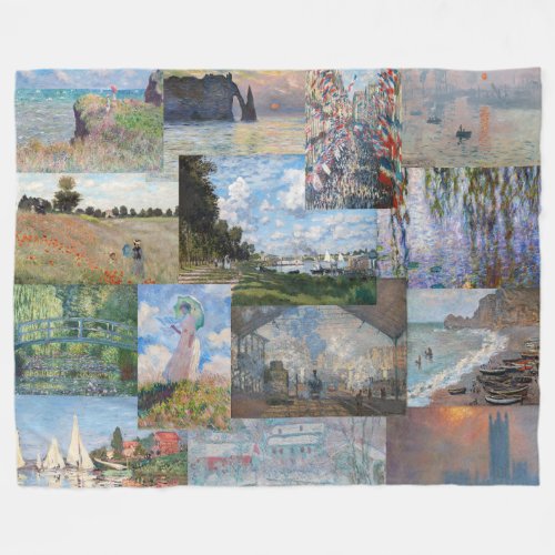 Claude Monet _ Masterpieces Patchwork Fleece Blanket