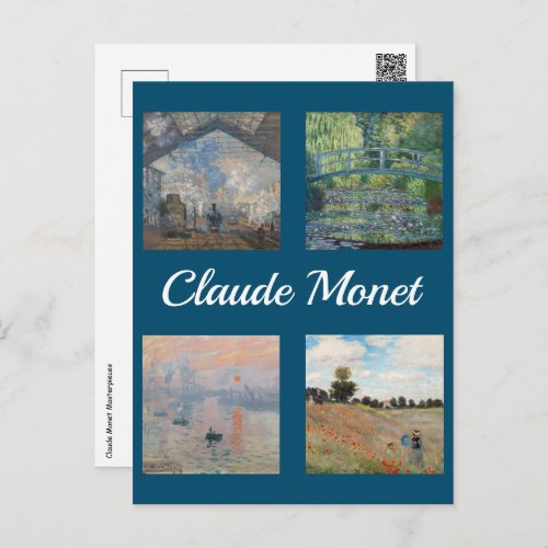 Claude Monet Masterpieces Patchwork Postcard