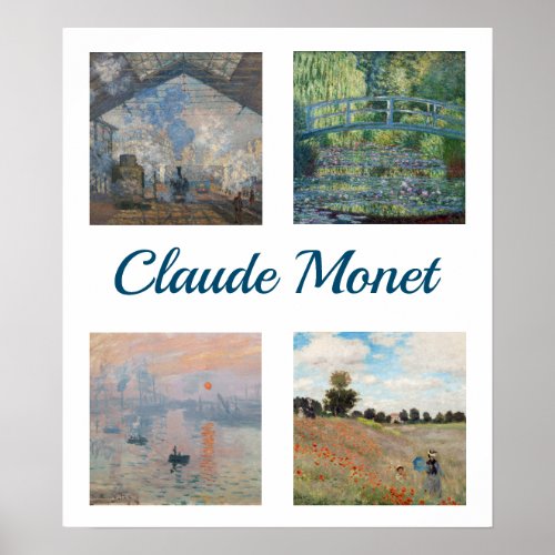 Claude Monet Masterpieces Patchwork Poster