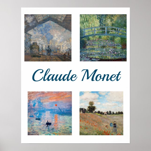 Claude Monet Masterpieces Patchwork Poster (Front)