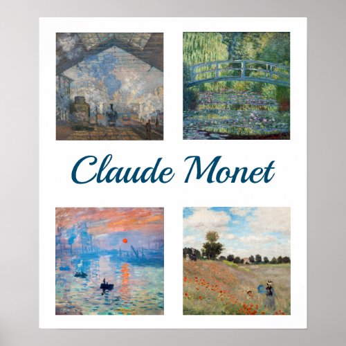 Claude Monet Masterpieces Patchwork Poster